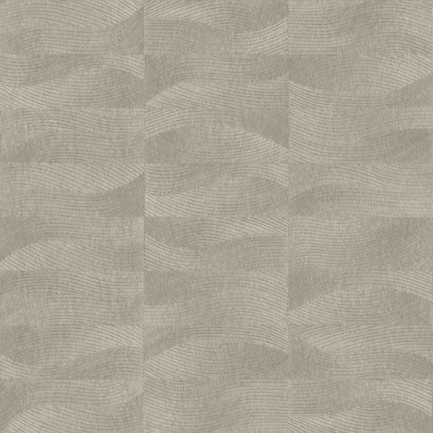 Vliesová tapeta na zeď, hnědá, šedá, imitace tkaniny, vlnky, TN29021 Terra Nova Decoprint