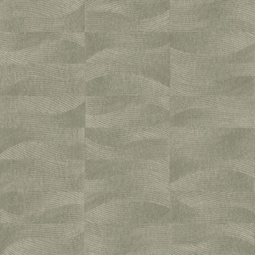 Vliesová tapeta na zeď, zelená, imitace tkaniny, vlnky, TN29022 Terra Nova Decoprint