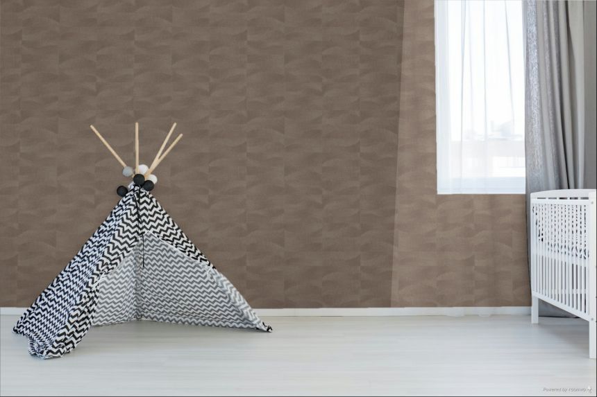 Vliesová tapeta na zeď, červená, hnědá, imitace výšivky, vlnky, TN29023, Terra Nova, Decoprint