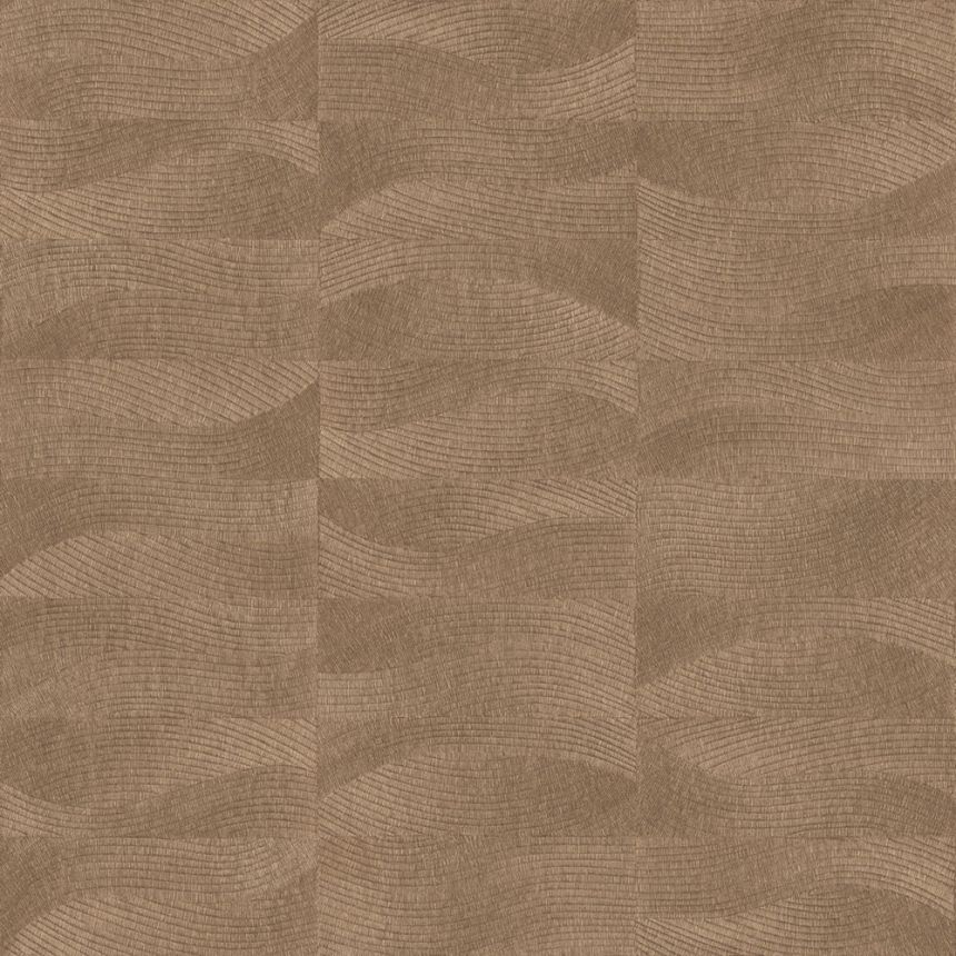 Vliesová tapeta na zeď, hnědá, imitace tkaniny, vlnky, TN29024, Terra Nova, Decoprint