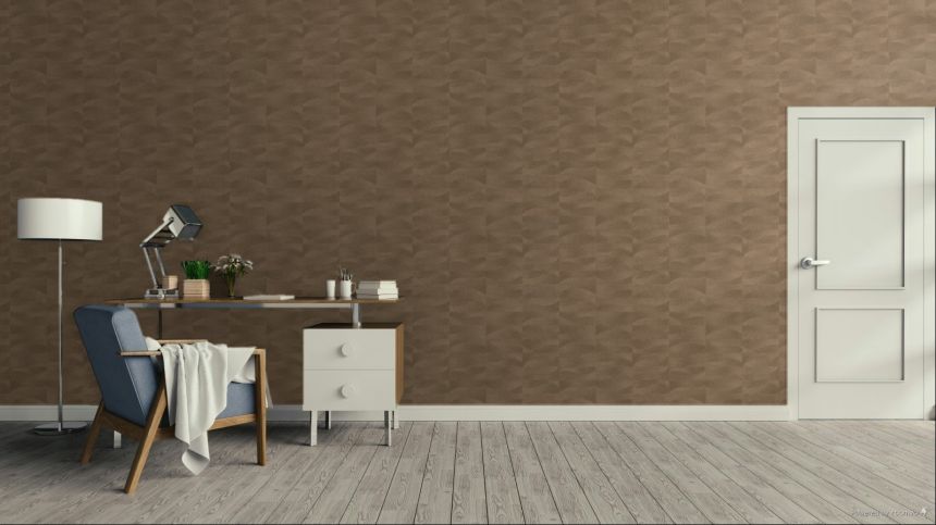 Vliesová tapeta na zeď, hnědá, imitace výšivky, vlnky, TN29024, Terra Nova, Decoprint