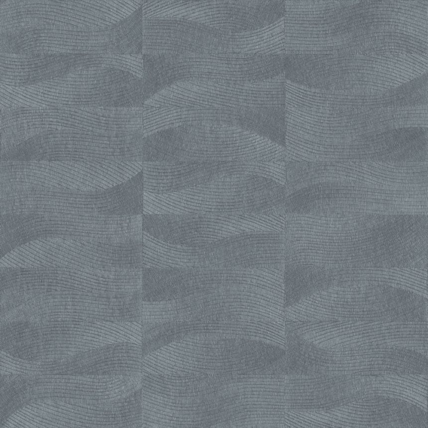 Vliesová tapeta na zeď, modrá, imitace tkaniny, vlnky, TN29025, Terra Nova, Decoprint