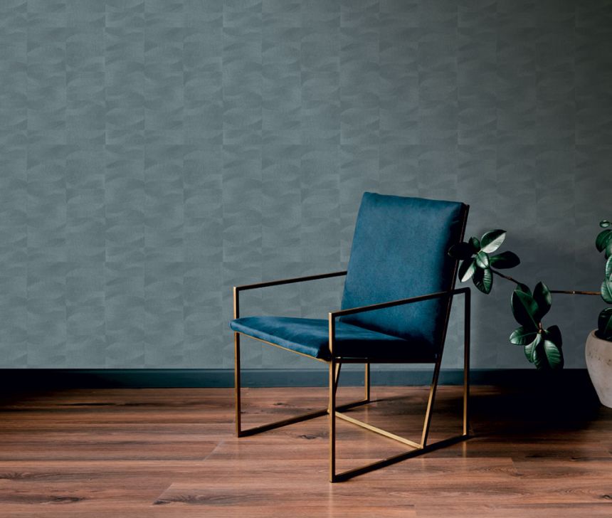 Vliesová tapeta na zeď, modrá, imitace tkaniny, vlnky, TN29025, Terra Nova, Decoprint