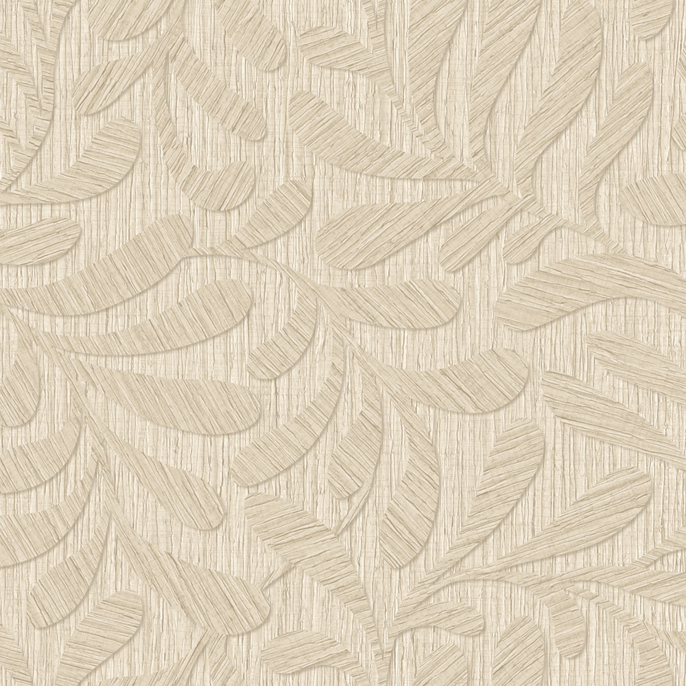 Vliesová tapeta na zeď, béžová, imitace dřeva, listy, TN29050, Terra Nova, Decoprint