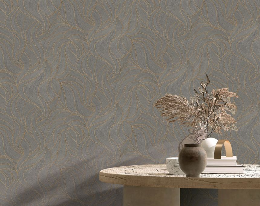 Vliesová tapeta na zeď, hnědá, vlnky, TN29072, Terra Nova, Decoprint