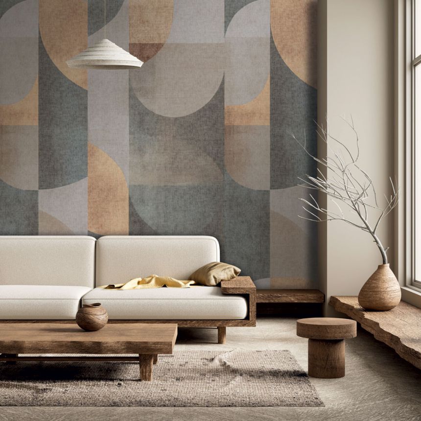 Vliesová obrazová tapeta na zeď, šedá, hnědá, obrazce, TND29093, Terra Nova, Decoprint