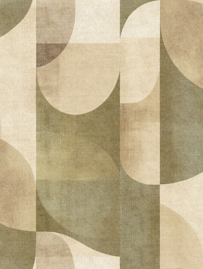 Vliesová obrazová tapeta na zeď, béžová, zelená, obrazce, TND29094, Terra Nova, Decoprint