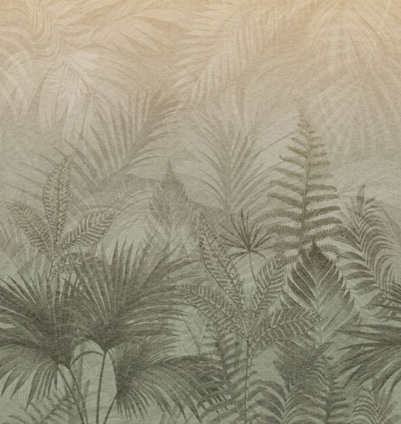 Vliesová obrazová tapeta na zeď, zelená, šedá, kapradiny, TND29096, Terra Nova, Decoprint