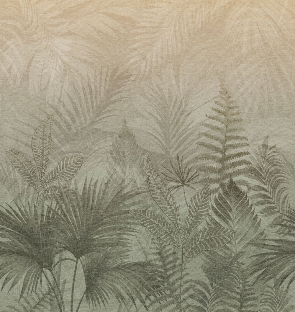 Vliesová obrazová tapeta na zeď, zelená, šedá, kapradiny, TND29096, Terra Nova, Decoprint