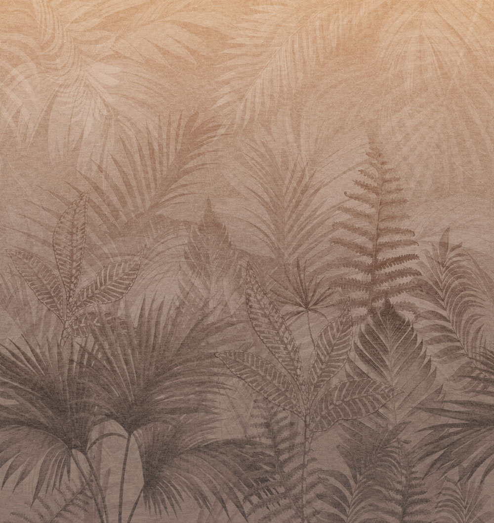 Vliesová obrazová tapeta na zeď, červená, hnědá, kapradiny, TND29098, Terra Nova, Decoprint