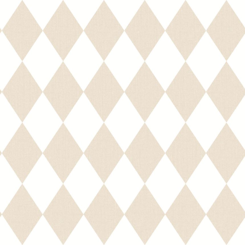 Vliesová tapeta na zeď, béžová, bílá, kosočtverce, 4446, Momi, Parato by Cristiana Masi