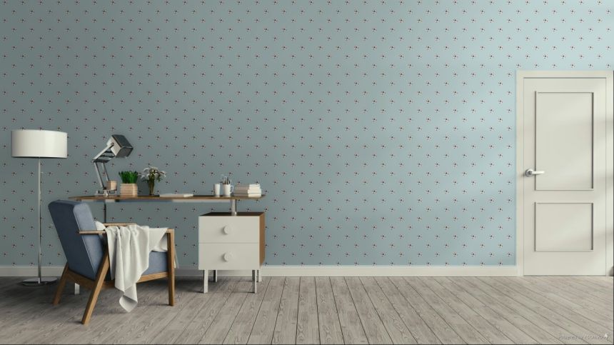 Dětská vliesová tapeta na zeď, modrá, černá, fotbalové míče, 4454, Momi, Parato by Cristiana Masi