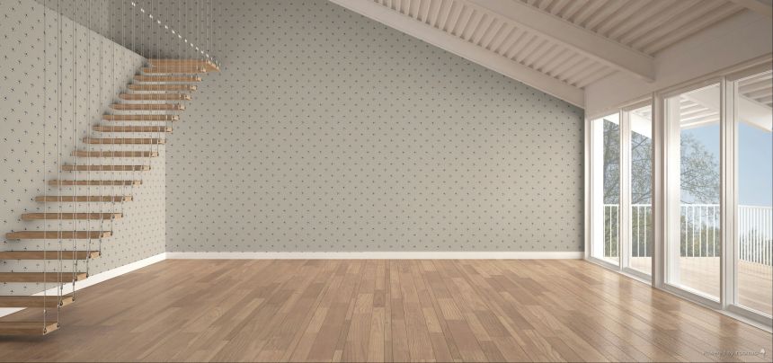 Dětská vliesová tapeta na zeď, béžová, černá, fotbalové míče, 4455, Momi, Parato by Cristiana Masi