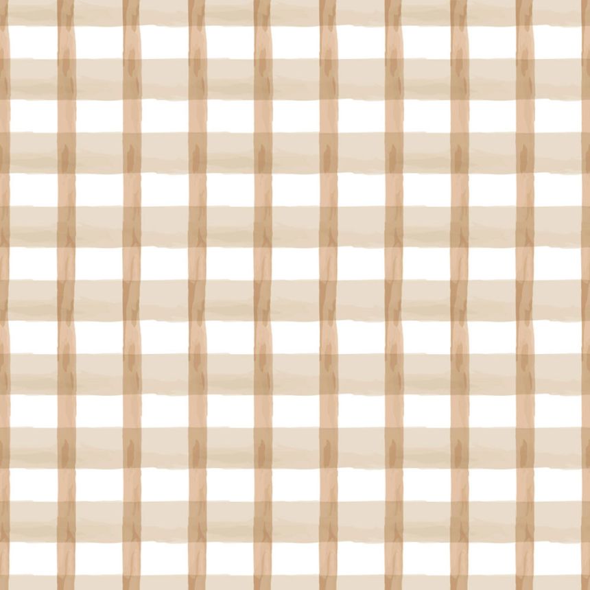 Vliesová tapeta na zeď, hnědá, bílá, káro, 4477, Momi, Parato by Cristiana Masi