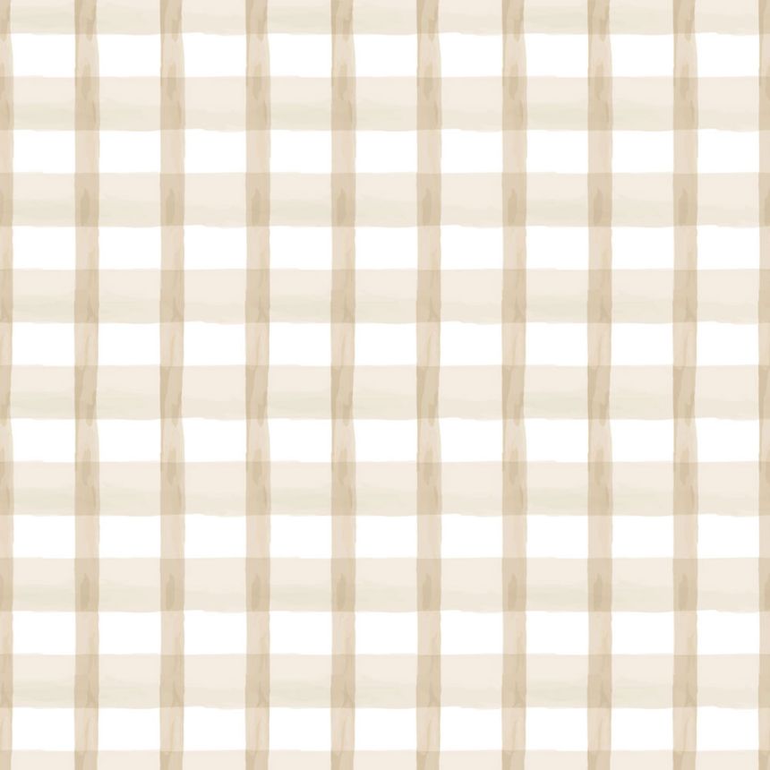 Vliesová tapeta na zeď, béžová, bílá, káro, 4478, Momi, Parato by Cristiana Masi