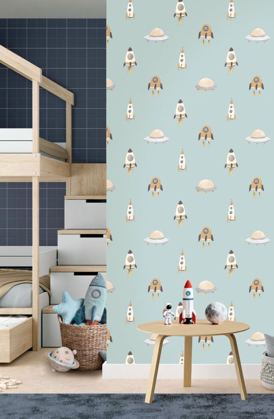 Vliesová tapeta na zeď, tmavě modrá, bílá, káro, 4480, Momi, Parato by Cristiana Masi