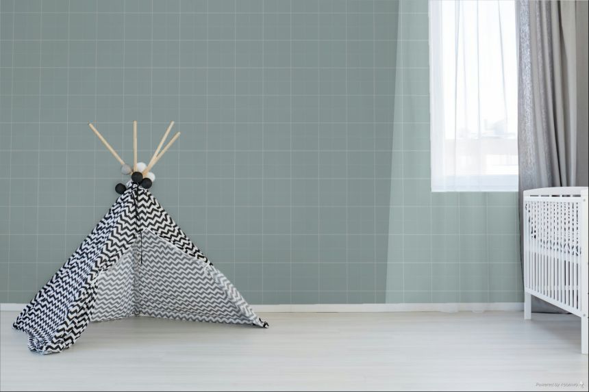 Vliesová tapeta na zeď, bledě modrá, bílá, káro, 4482, Momi, Parato by Cristiana Masi