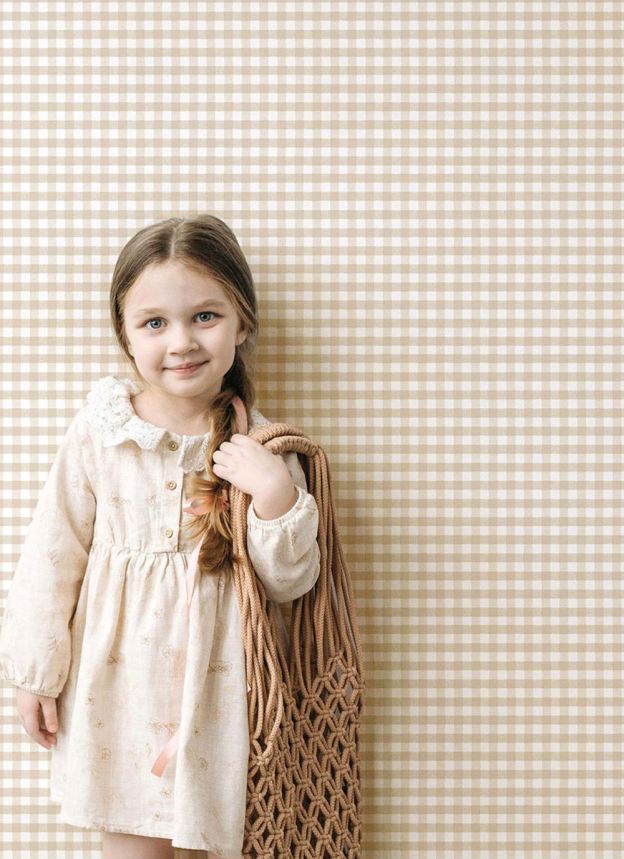 Vliesová tapeta na zeď, béžová, bílá, kostičky, 4483, Momi, Parato by Cristiana Masi