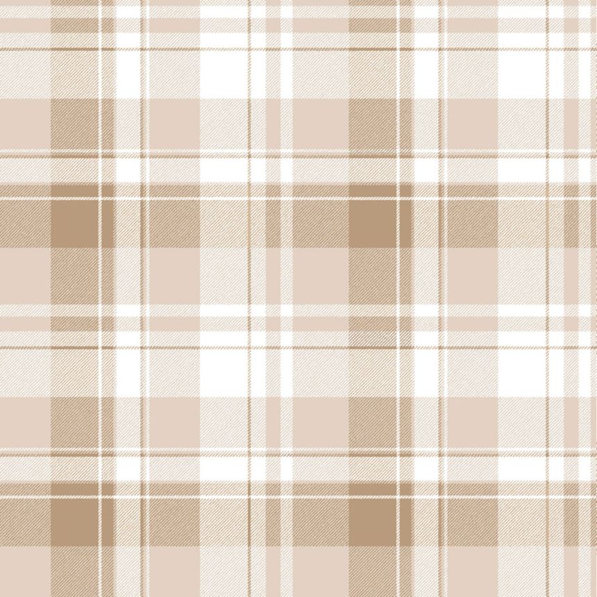 Vliesová tapeta na zeď, hnědá, béžová, imitace kárované látky, 4491, Momi, Parato by Cristiana Masi