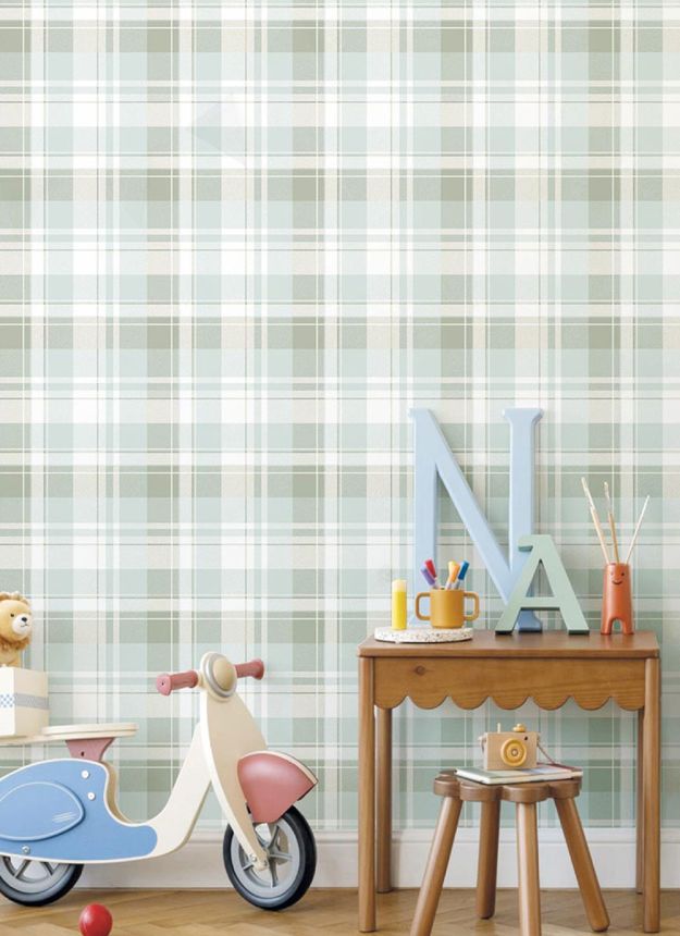 Vliesová tapeta na zeď, modrá, imitace kárované látky, 4492, Momi, Parato by Cristiana Masi