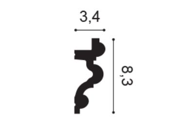Stropní išta, C324, 200x3,4x8,3cm, Orac Decor