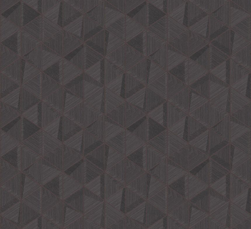 Vliesová tapeta na zeď, černá, hnědá, trojúhelníky, TRA101, Traces, Masureel