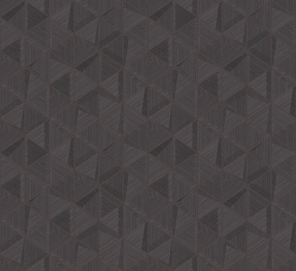 Vliesová obrazová tapeta na zeď, černá, hnědá, trojúhelníky, TRA101, Traces, Masureel