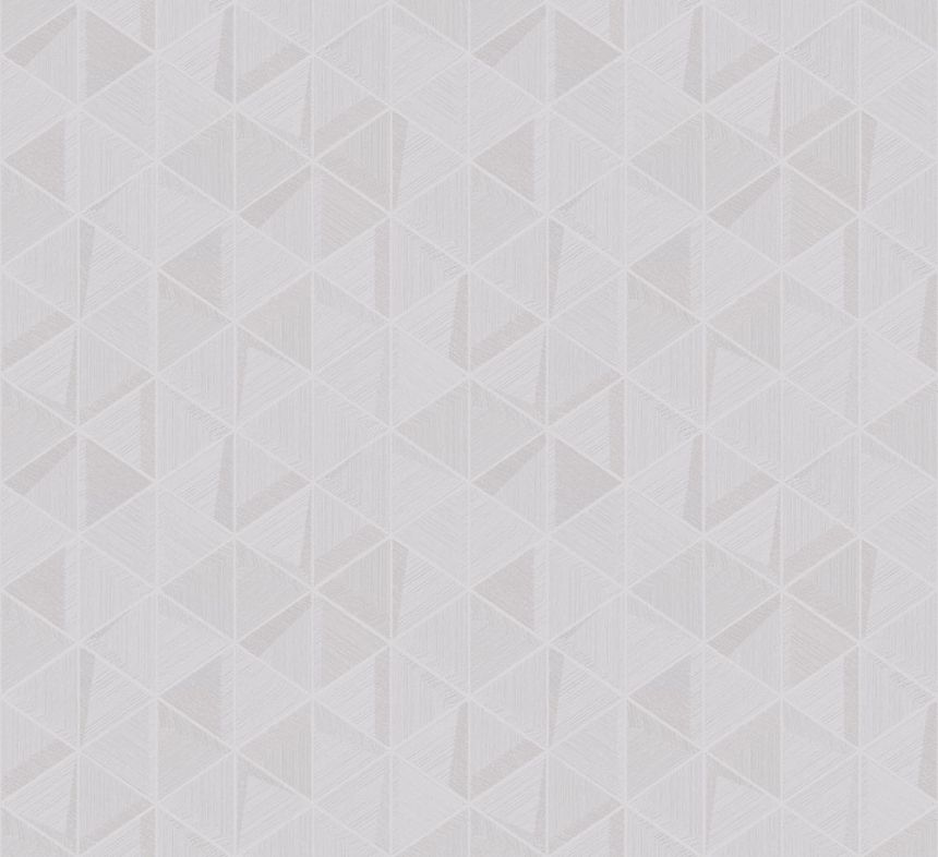 Vliesová tapeta na zeď, šedá, stříbrná, trojúhelníky, TRA103, Traces, Masureel