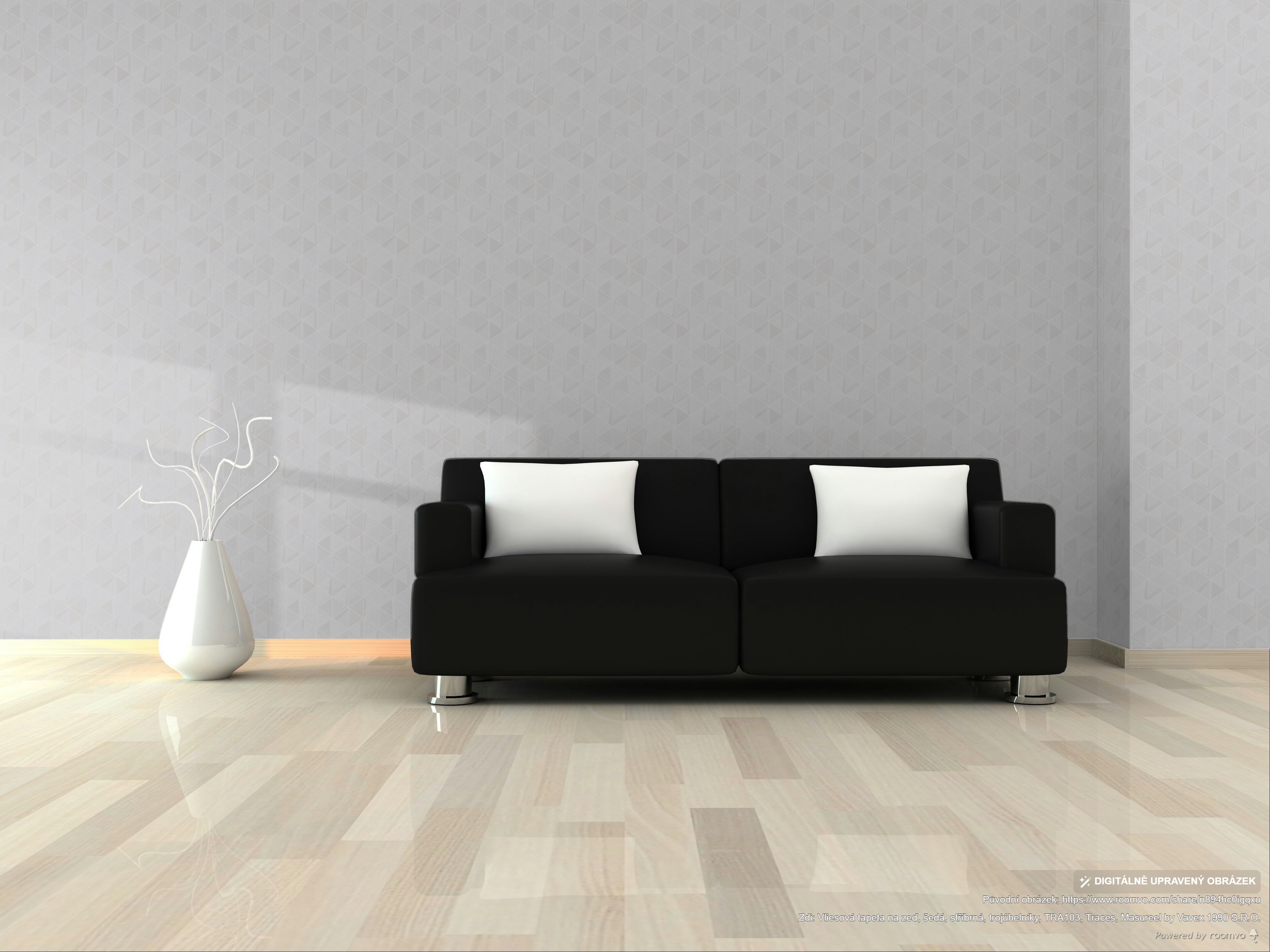 Vliesová tapeta na zeď, šedá, stříbrná, trojúhelníky, TRA103, Traces, Masureel