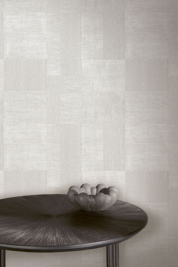 Vliesová tapeta na zeď, šedá, stříbrná, obrazce, TRA203, Traces, Masureel