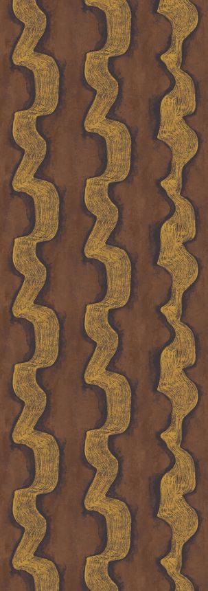 Vliesová obrazová tapeta na zeď, zlatá, hnědá, DGTRA302-300, Traces, Masureel