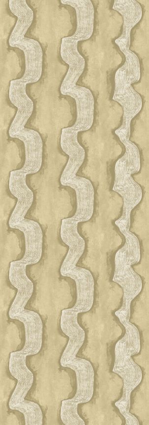 Vliesová obrazová tapeta na zeď, zlatá, béžová, vlnky, DGTRA303-260, Traces, Masureel