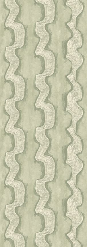 Vliesová obrazová tapeta na zeď, zelená, bílá, vlnky, DGTRA304-260, Traces, Masureel