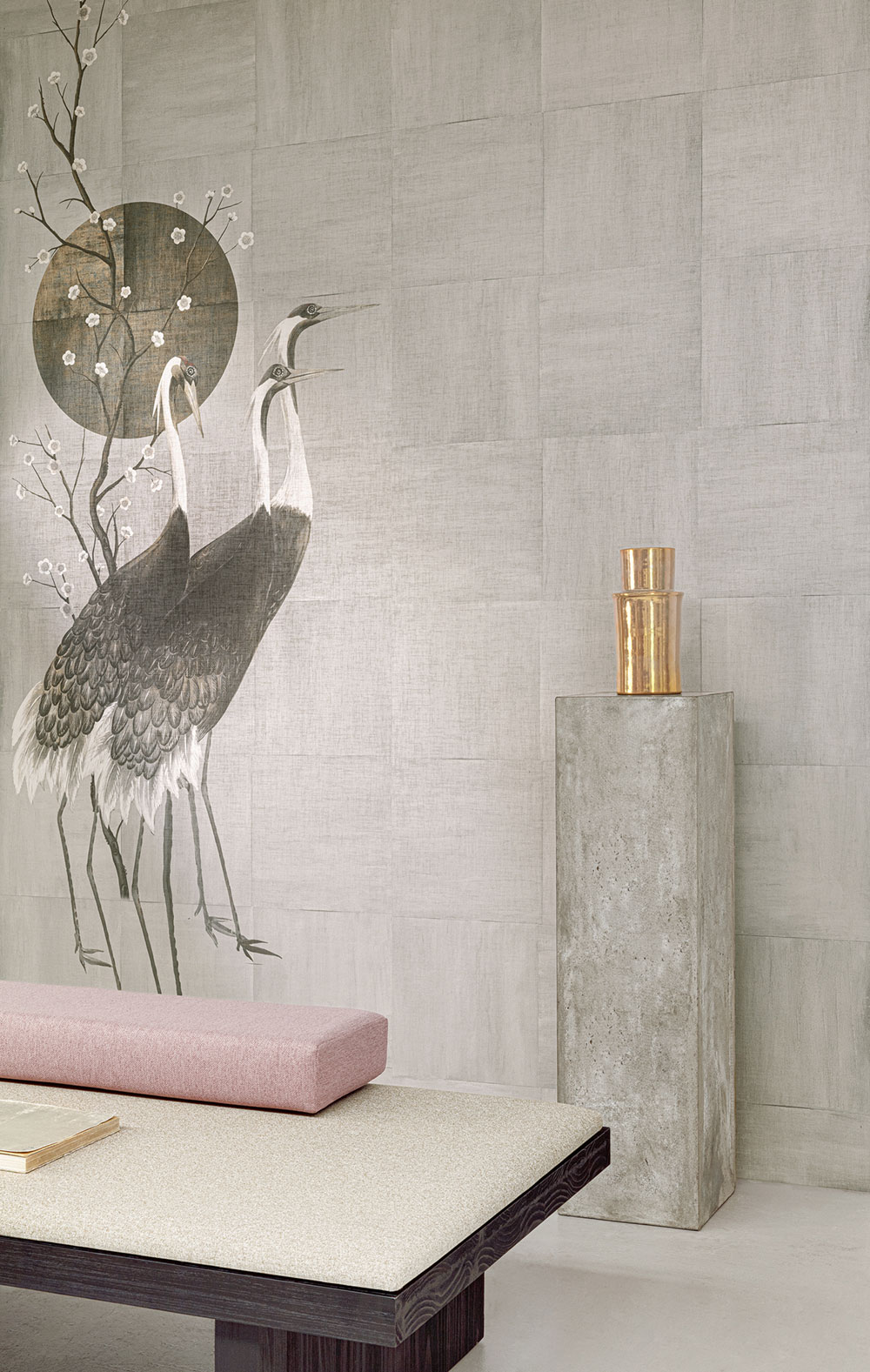 Vliesová obrazová tapeta na zeď, šedá, imitace rohože, DGTRA7032-300, Traces, Masureel