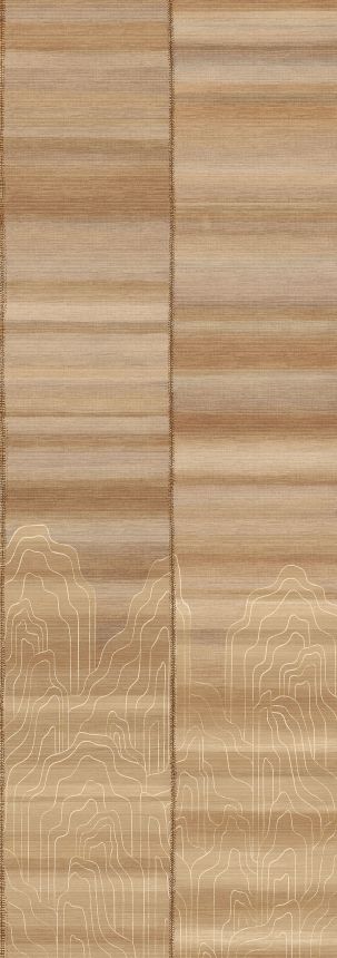 Vliesová obrazová tapeta na zeď, béžová, hnědá pruhy, DGTRA8012-300, Traces, Masureel