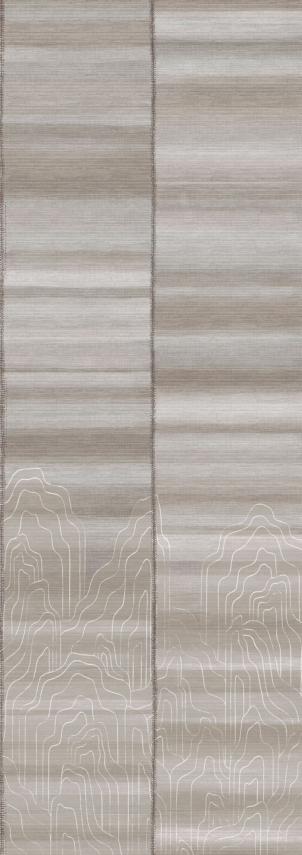 Vliesová obrazová tapeta na zeď, béžová, šedá, pruhy, DGTRA8022-300, Traces, Masureel