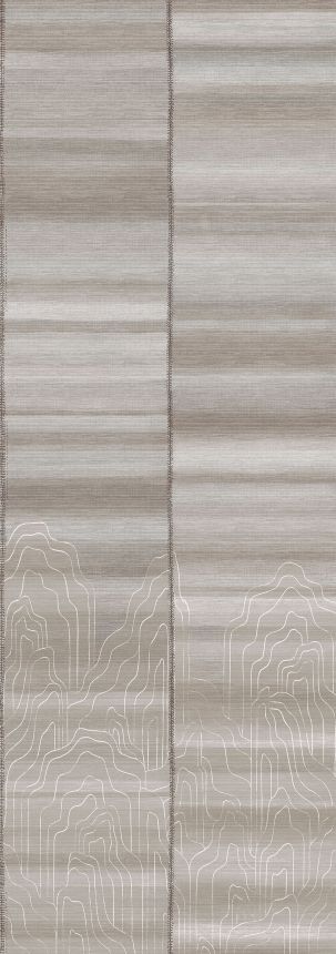 Vliesová obrazová tapeta na zeď, hnědá, šedá, pruhy, DGTRA8022-300, Traces, Masureel