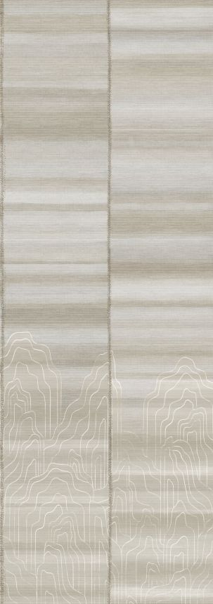 Vliesová obrazová tapeta na zeď, béžová, šedá pruhy, DGTRA8032-260, Traces, Masureel