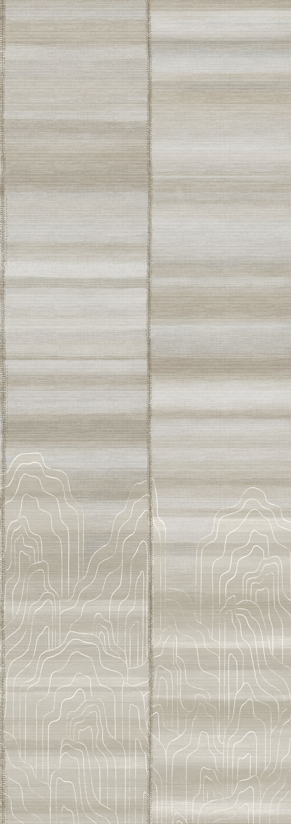 Vliesová obrazová tapeta na zeď, béžová, šedá pruhy, DGTRA8032-300, Traces, Masureel