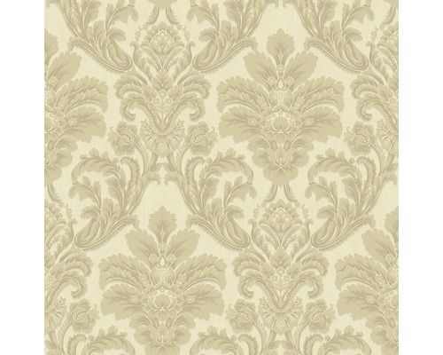 Vliesová zámecká tapeta na zeď, béžová, zlatá, damaškový vzor, A63701, Grandeco 