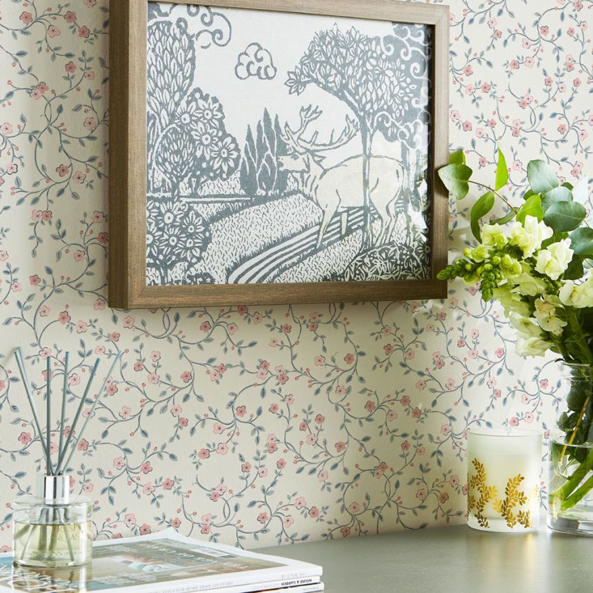 Vliesová tapeta na zeď, modrá, růžová, květiny, 122749, Laura Ashley 4