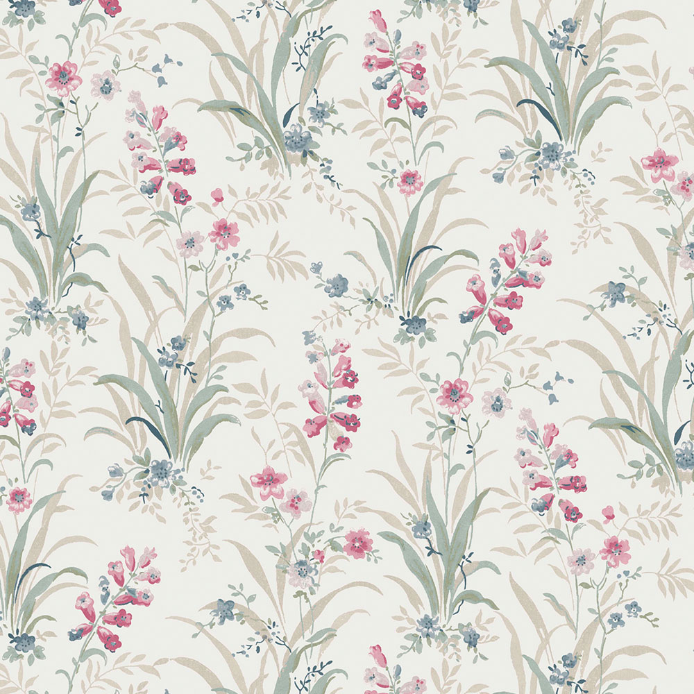 Vliesová tapeta na zeď, zelená, růžová, luční květy, 122750, Laura Ashley 4