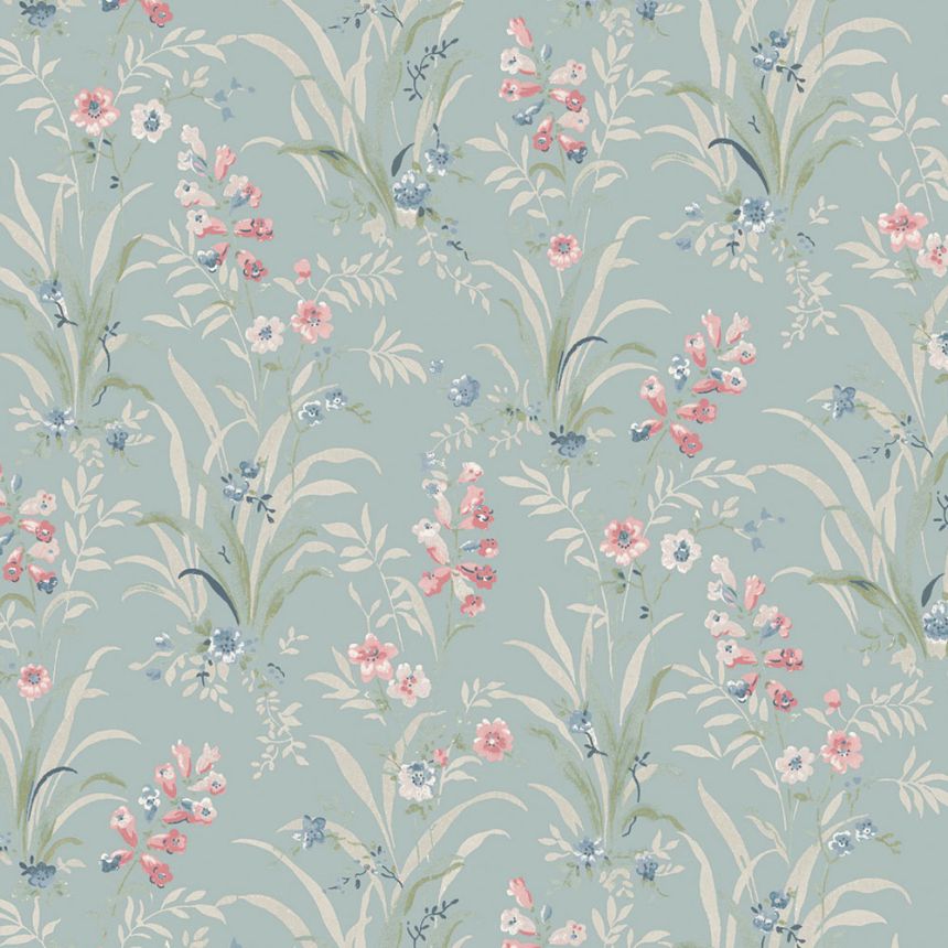 Vliesová tapeta na zeď, modrá, fialová, luční květy, 122751, Laura Ashley 4