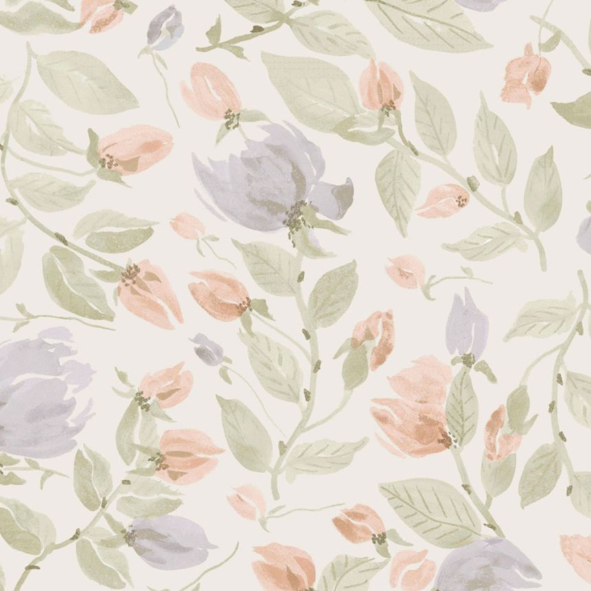 Květinová vliesová tapeta na zeď, fialová, růžová, 122761, Laura Ashley 4