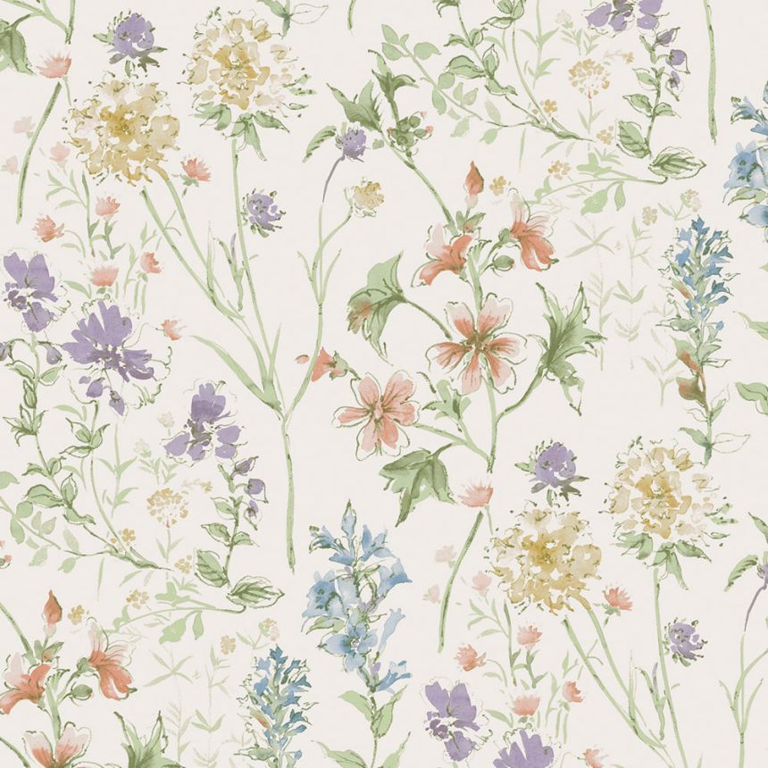 Vliesová tapeta na zeď, zelená, modrá, divoká louka, 122764, Laura Ashley 4