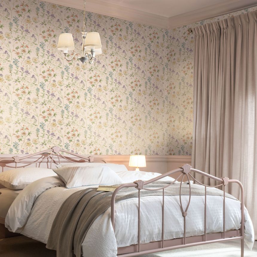 Vliesová tapeta na zeď, zelená, modrá, divoká louka, 122764, Laura Ashley 4