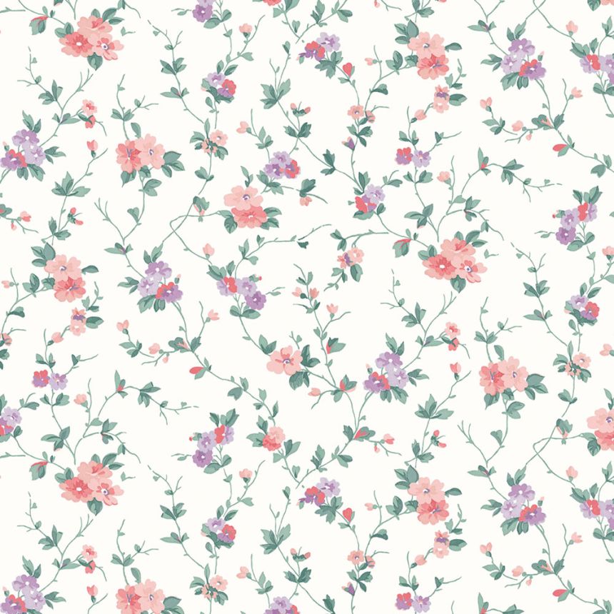 Vliesová tapeta na zeď, zelená, fialová, květy, 122765, Laura Ashley 4