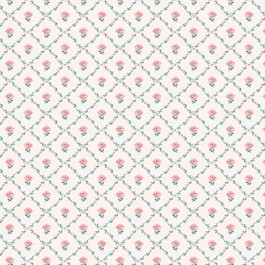 Vliesová tapeta na zeď, červená, zelená, růžičky, 122766, Laura Ashley 4