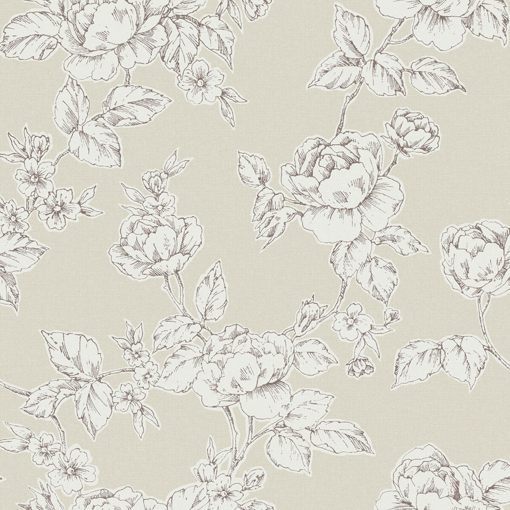 Vliesová tapeta na zeď, béžová, bílá, růže, 127387, Laura Ashley 4