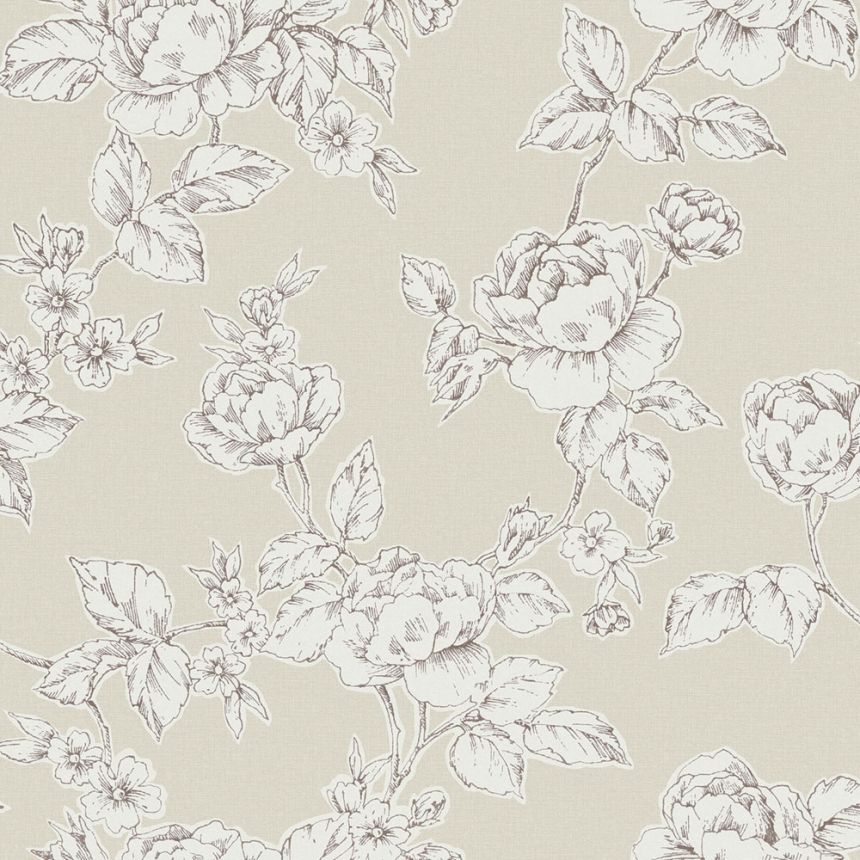 Vliesová tapeta na zeď, béžová, bílá, růže, 127387, Laura Ashley 4